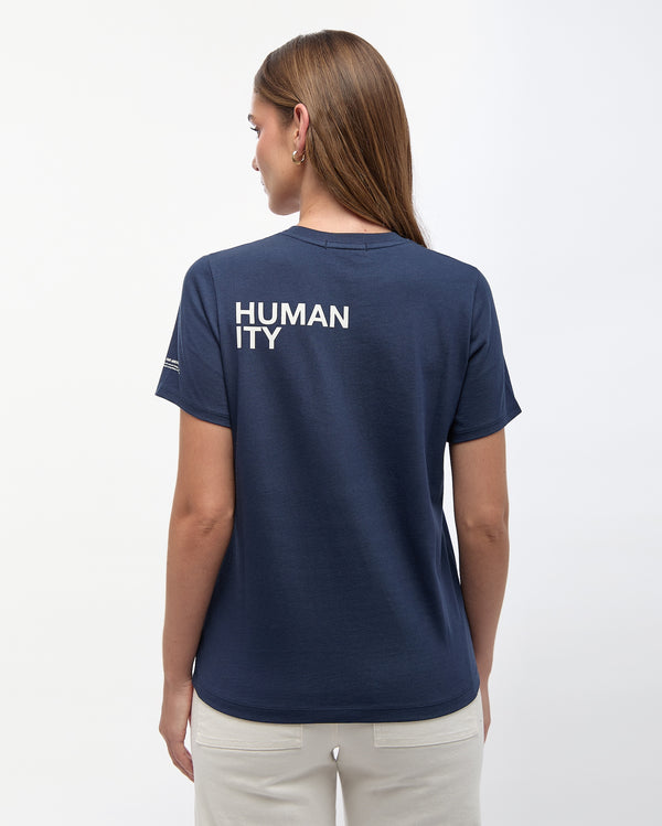 Women's Blue Printed T-shirt