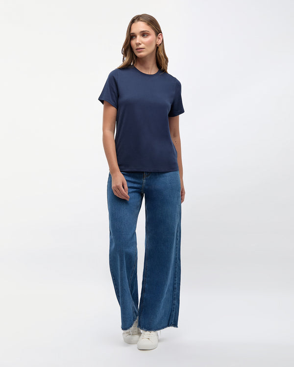 Women's Blue Basic T-shirt